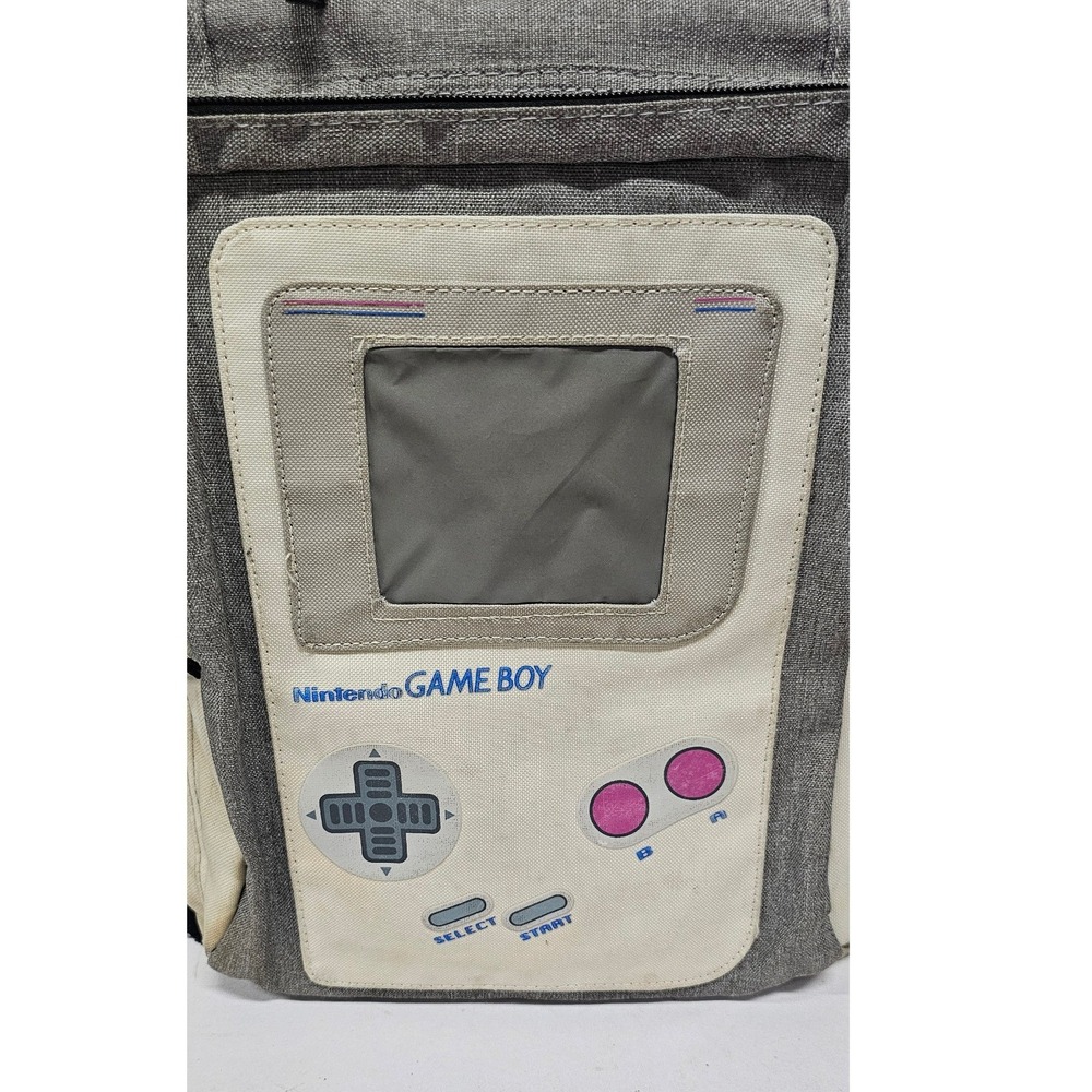 Nintendo Game Boy Retro Handheld Console Backpack Gray Cream Travel School Bag - Picture 2 of 13